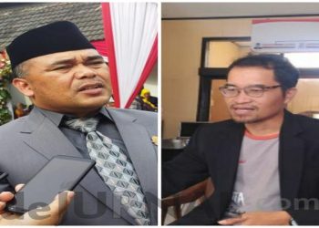 Katua DPRD Kabupaten Bandung Sugianto dan Ketua KPUD Kabupaten Bandung Agus Baroya. (Sopandi/ dejurnal.com).