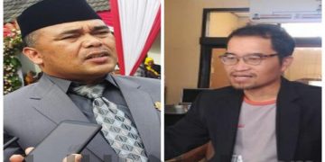 Katua DPRD Kabupaten Bandung Sugianto dan Ketua KPUD Kabupaten Bandung Agus Baroya. (Sopandi/ dejurnal.com).
