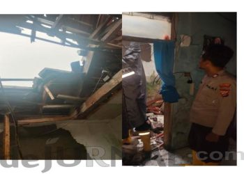 Polisi Datangi Lokasi Rumah Ambruk Tertimpa Tembok Bangunan Lantai Dua