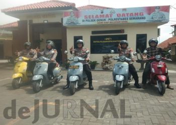 Polsek Genuk Patroli Gunakan Sepeda Motor Listrik