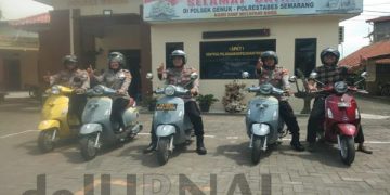 Polsek Genuk Patroli Gunakan Sepeda Motor Listrik