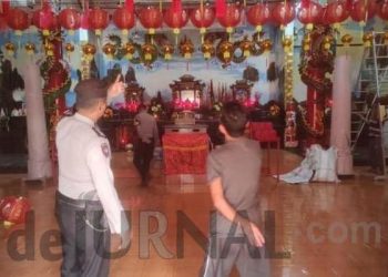 Berikan Rasa Aman, Polisi Patroli Ke Klenteng Hok Tek Bio Ciamis