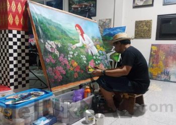 Lukisan “Imaji Barong”Karya R Cahyadi Untuk Pameran se-Asia Tenggara