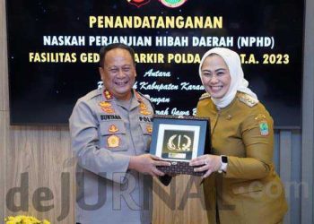 Penandatanganan Naskah Perjanjian Hibah Daerah (NPHD) Antara Pemerintah Kabupaten Karawang Dengan Polda Jabar