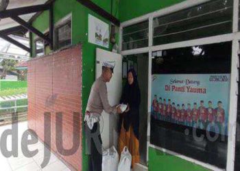 Jum’at Berkah, Polisi Kunjungi Panti Yauma Berbagi Nasi Kotak