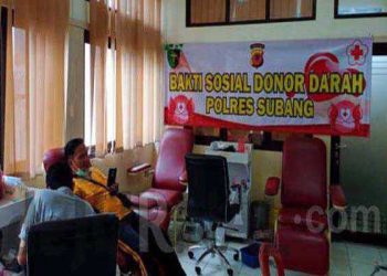 Polres Subang Gelar Bakti Sosial Donor Darah di UTD PMI Subang