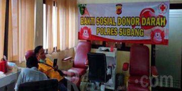 Polres Subang Gelar Bakti Sosial Donor Darah di UTD PMI Subang