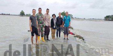 Sinergitas TNI POLRI Melaksanakan Pengecekan Terdampak Banjir Diwilayah Kec. Tempuran