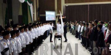 Ketua dan Pengurus KONI Kabupaten Bandung masa bakti 2023-2027 dilantik di Gedung Toha Soreang, Sabtu (11/3/2023). (Sopandi/dejurnal.com.)