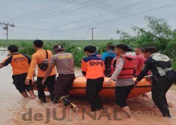 Polres Lamteng Bersama Polsek Seputih Mataram Berhasil Temukan Jasad Korban Banjir