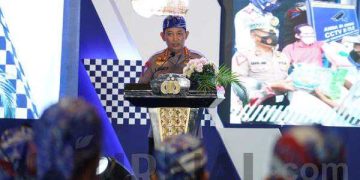 Kapolri Pimpin Kegiatan Launching Aplikasi Samsat Digital Nasional Pada Rakernis Fungsi Lalu Lintas Tahun 2023