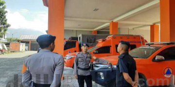 Sat Brimob Polda Kabar Kunjungi Kantor BPBD Kabupaten Garut, Laksanakan Koordinasi Penanganan Bencana