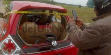 Warga Lampung Selatan Geger Temukan Mobil di Sawah Ada Bekas Tembakan dan Bercak Darah