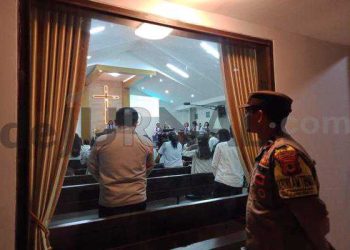 Ratusan Personil Polisi Dikerahkan Untuk Pengamanan Ibadah Kebaktian Kamis Putih
