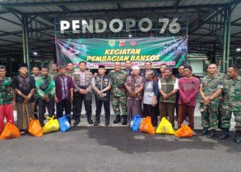 Sinergitas TNI-Polri dan HDCI Ciko Bagikan Ratusan Sembako