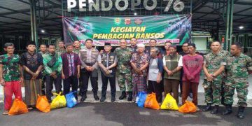 Sinergitas TNI-Polri dan HDCI Ciko Bagikan Ratusan Sembako