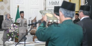 Bupati Anne Ratna Mustika Lantik Empat Pejabat Pimpinan Tinggi Pratama