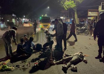 Patroli KYRD Kompi 3 Batalyon A Pelopor Sat Brimob Polda Jabar Amankan TKP Kecelakaan Pada Dini Hari