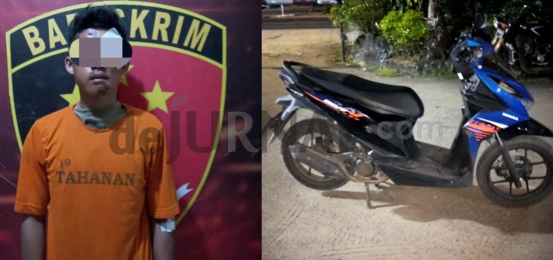 Terjatuh di Jalan Rusak Lampung Tengah Saat Kabur Usai Curi Motor, Seorang Maling Diamankan Polisi