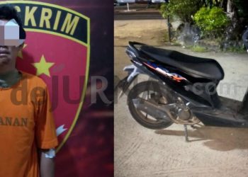Terjatuh di Jalan Rusak Lampung Tengah Saat Kabur Usai Curi Motor, Seorang Maling Diamankan Polisi