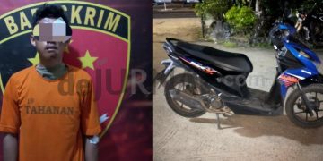 Terjatuh di Jalan Rusak Lampung Tengah Saat Kabur Usai Curi Motor, Seorang Maling Diamankan Polisi