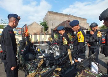 Jelang Pilkades Serentak Garut, Brimob Kompi 1 Yon D Gelar Kesiapan Pasukan