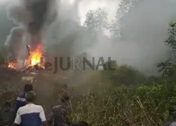 Helikopter Bell 412 Milik TNI AD Jatuh Terbakar di Rancabali