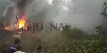 Helikopter Bell 412 Milik TNI AD Jatuh Terbakar di Rancabali