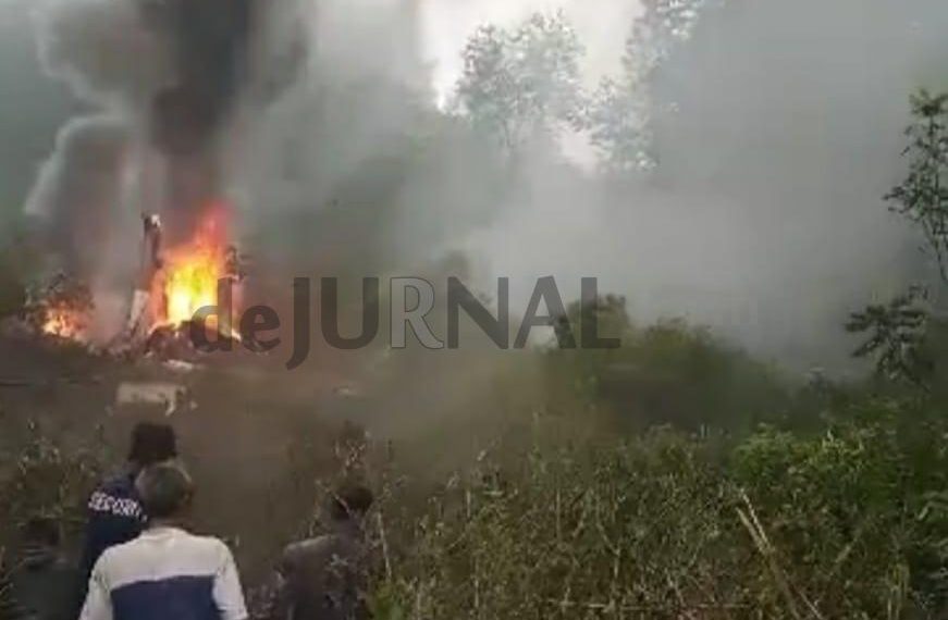 Helikopter Bell 412 Milik TNI AD Jatuh Terbakar di Rancabali