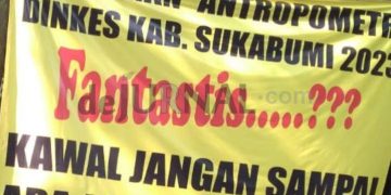 Baligo Ajakan “Kawal Anggaran Antropometri yang Fantastik” Terpajang Dekat Kantor Dinkes Sukabumi