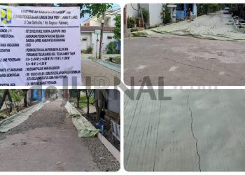 Warga Kesal, Jalan Purbaya Baru Di Cor Beberapa Hari Sudah Retak