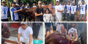 Usai Salat Idul Adha 1444 H, Legislator Partai Demokrat  Karawang H. OMR Kurban 5 Ekor Sapi
