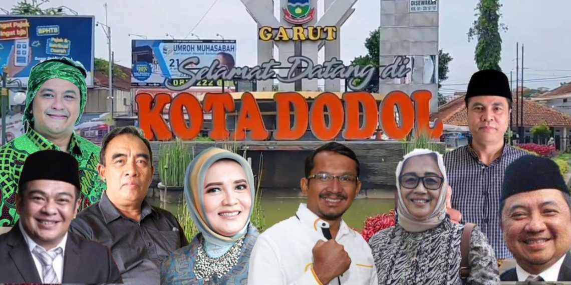 Kolase foto tokoh yang digadang bakal maju di Pilkada Garut 2024.