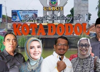 Kolase foto tokoh yang digadang bakal maju di Pilkada Garut 2024.