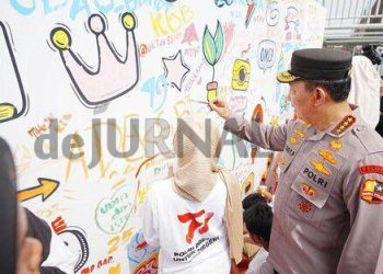 Hari Bhayangkara Ke-77, Kapolri Ikut Melukis Bareng Anak-anak di GBK