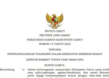 Pansus : Perda Garut No. 14/2022 Tentang Penyelenggaran Toleransi Dalam Kehidupan Bermasyarakat Sudah Diundangkan