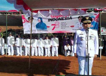 Terik Mentari Disertai Angin Kencang Iringi Upacara Peringatan HUT Kemerdekaan RI Ke 78 Kecamatan Pacet