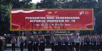 Polda Jabar Laksanakan Upacara HUT RI Ke-78 “Terus Melaju Untuk Indonesia Maju”