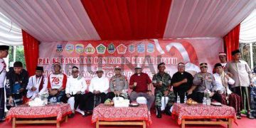 Apel Kebangsaan dan Kirab Merah Putih Dalam Rangka Hari Bhayangkara Ke-77