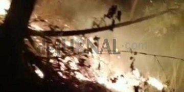 Lahan Gambut di Gunung Singa Soreang Kebakaran