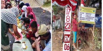 Sukacita Atas Pembangunan Jalan Desa, Warga Pangkalan Gelar Makan Liwet Bersama