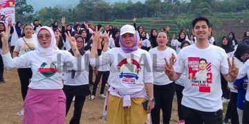 Endah Suwarni Caleg DPRD Partai Gerindra Ajak Emak-Emak Hidup Sehat Lewat Senam Bersama