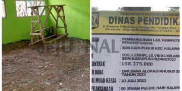Pembangunan Laboratorium SDN Kadupugur Belum Selesai, Masa Waktu Kerja Telah Habis?