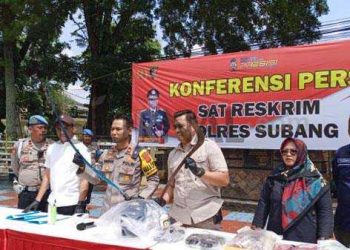 Jumpa Pers Polres Subang Terkait Dugaan Penganiaan Anak di Bawah Umur