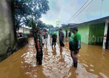 Koramil 2408 Ciparay Pantau Lokasi Banjir Daerah Sapan