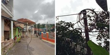 Nyaris Bikin Celaka, Warga Sukaresmi Minta SatPol PP Garut Tertibkan Pemasangan Kabel Internet Secara Semrawut dan Serampangan