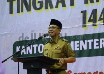 Bupati Bandung menghadiri pembukaan bimbingan manasik haji massal 1 tingkat Kabupaten Bandung tahun 2024 di Gedung Indoor Si Jalak Harupat Kecamatan Kutawaringin Kabupaten Bandung, Senin (22/4/2024).