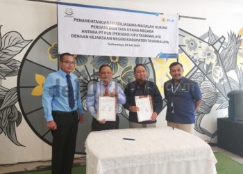 Perkuat Sinergi, PLN UP3 Tasikmalaya dan Kejari Kabupaten Tasikmalaya Teken MoU