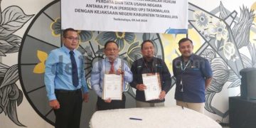 Perkuat Sinergi, PLN UP3 Tasikmalaya dan Kejari Kabupaten Tasikmalaya Teken MoU