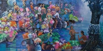 Rencananya untuk Koleksi Pameran Tunggal, Lukisan Pasar Kembang di Bali, Karya R Cahyadi Penutup Akhir Bulan